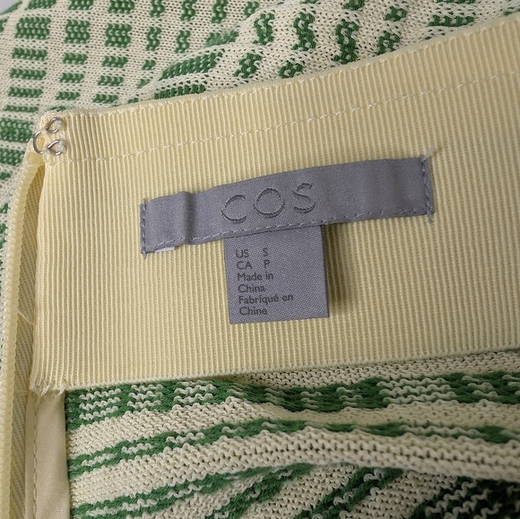 COS Mdi Green Checked Jacquard Knit Skirt S - Picture 4 of 6